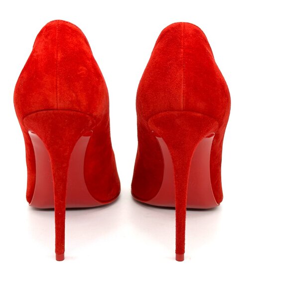 CHRISTIAN LOUBOUTIN Kate Max 100 velvet pumps | NET-A-PORTER Christian Louboutin KATE MAX 100 Suede Pointed Stiletto Heels Pumps Shoes